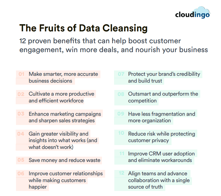 Benefits of data cleansing