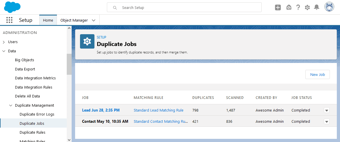 merging duplicates in salesforce