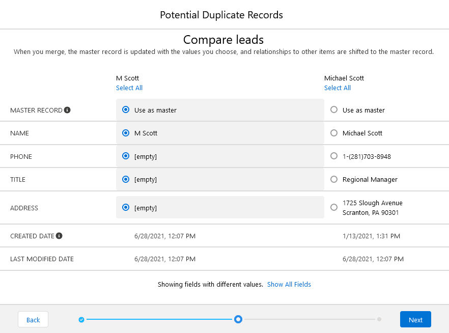 merging duplicates in salesforce